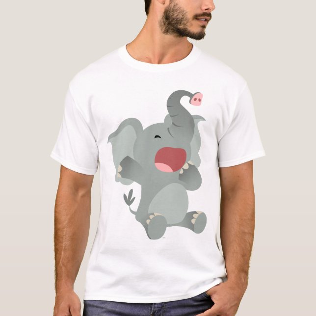 Joli T-shirt Enfants Eléphants Cartoon Sleepy (Devant)