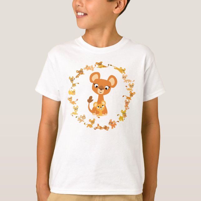 Joli T-shirt Enfants Mandala Lionesses Caricature (Devant)