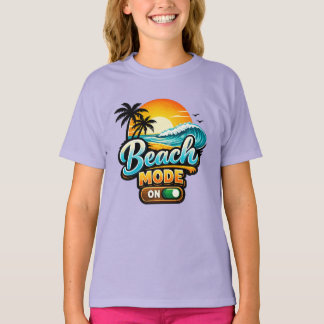 Joli T-Shirt Filles de Vacances d'Été en Mode Plag