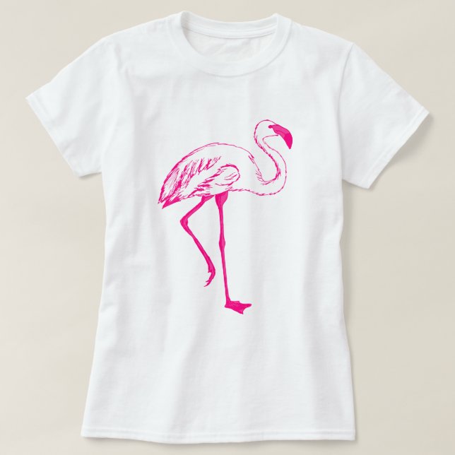 Joli T-shirt Flamant rose rose (Design devant)