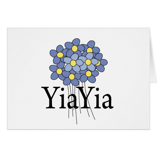 Joli T-shirt Fleur Bleue YiaYia (Devant horizontal)