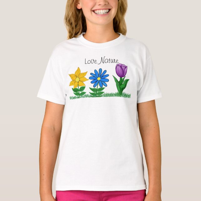 Joli T-shirt Floral Garden Girls (Devant)