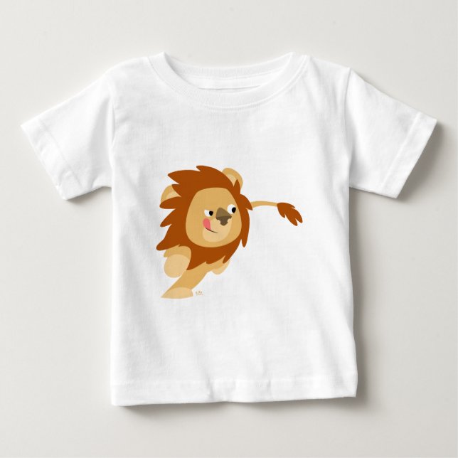 Joli T-shirt Galloping Cartoon Lion Baby (Devant)