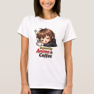 Joli T-Shirt Graphique Anime & Café pour Femmes