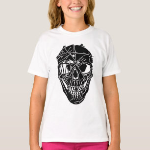 Joli T-Shirt Graphique Crâne Gothique pour Filles