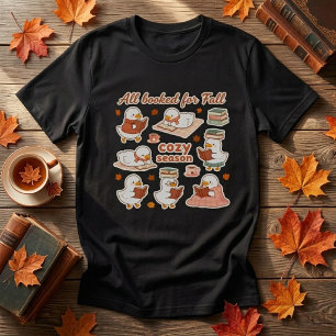 Joli T-Shirt Graphique de Canards en Lisant pour l