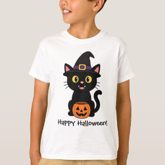 Joli T-Shirt Graphique de Chat d'Halloween