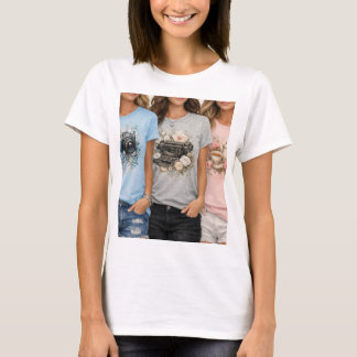 Joli T-Shirt Graphique Floral Vintage pour Filles