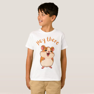 Joli T-Shirt Graphique Kawaii avec un Hamster qui