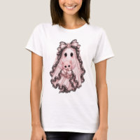 Joli T-Shirt Halloween Fantôme Araignée Rose | Coq