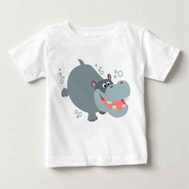 Joli T-shirt Hippo Baby Natation (Devant)