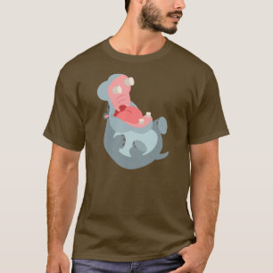 Joli T-shirt Hippo en caricature riant