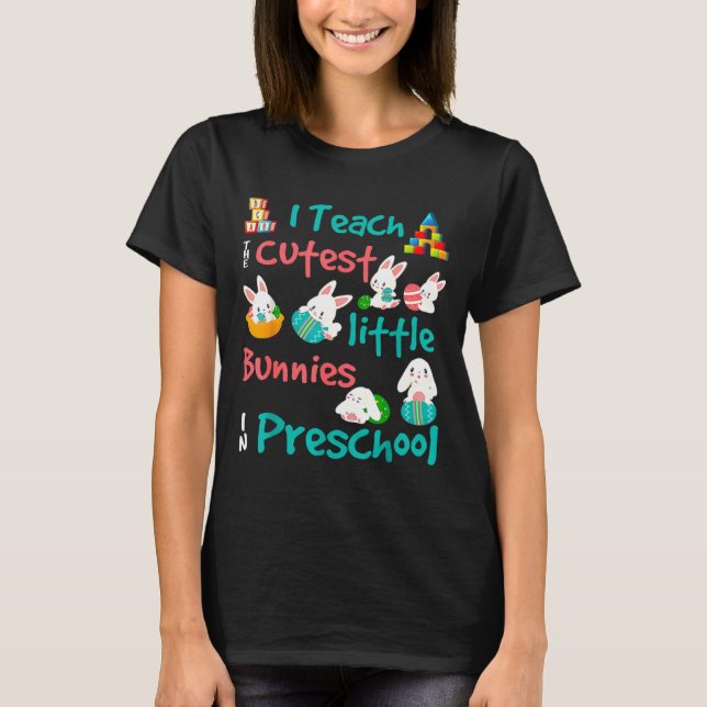 Joli T-shirt Lapin de Pâques Enseignante de Matern (Devant)