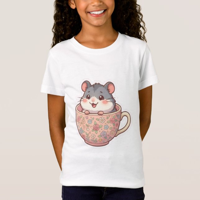 Joli T-shirt Mème Drôle avec un Hamster dans une T (Devant)