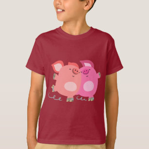 Joli T-shirt Pigs de patinage à rouleaux de dessin