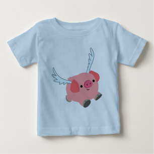 Joli T-Shirt pour bébé cochon en dessin ailé