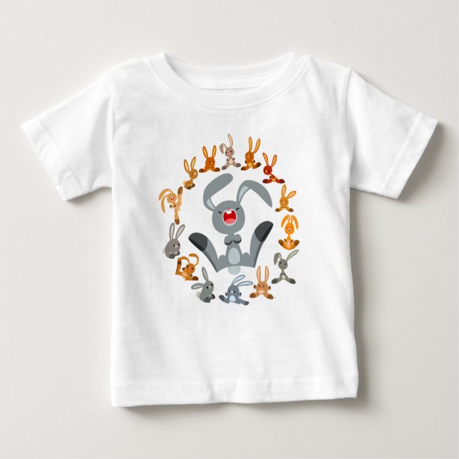 Joli T-Shirt pour bébé Mandala Lapin Cartoon (Devant)