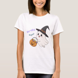 Joli T-Shirt pour Femme Halloween Fantôme