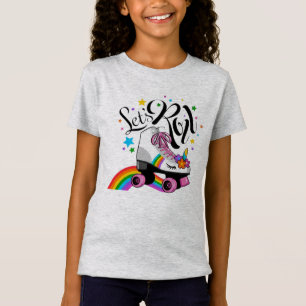 Joli T-shirt pour filles avec patin à roulettes et