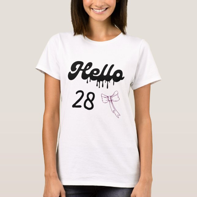 Joli T-shirt pour les 28 ans pour filles – Douce 2 (Devant)