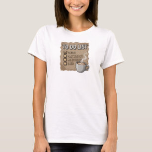 Joli T-shirt rose COFFEE JOUE AVEC LE CHAT