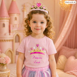 Joli T-Shirt Rose de Princesse pour Bébé Fille