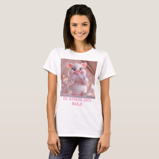 Joli T-Shirt Rose pour Femme Amoureuse des Ongles