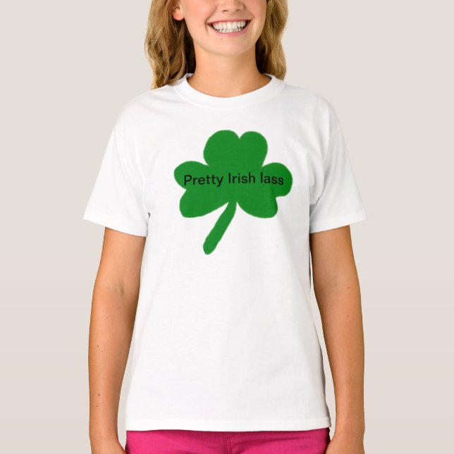 Joli T-shirt Shamrock de basse irlandaise (Devant)