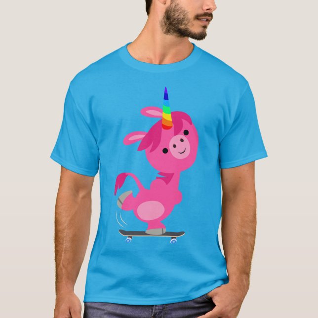Joli T-shirt Unicorn Skateboard (Devant)