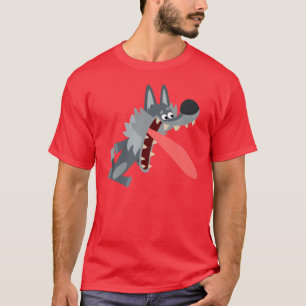 Joli T-shirt Wolf Cartoon Excité