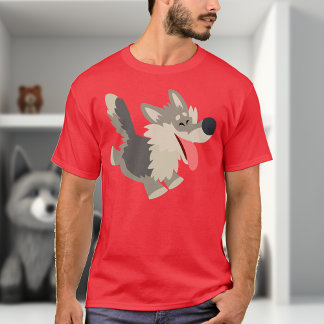 Joli T-shirt Wolf en caricature Frolicsome