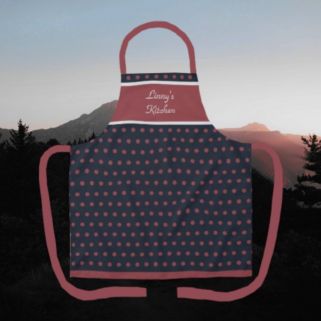 Joli tablier à pois noir et Terra Rosa (Créateur téléchargé)