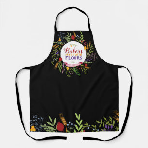 Joli tablier de boulanger fleuri et joyeux