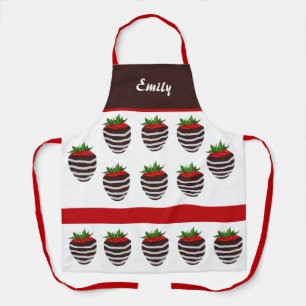 Joli tablier de fraise couvert de chocolat