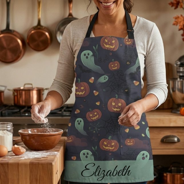 Joli tablier d'Halloween effrayant | Personnaliser (Créateur téléchargé)