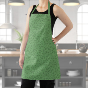 Joli tablier d'impression vert floral