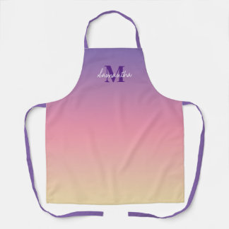 Joli tablier ombré coucher de soleil violet avec m
