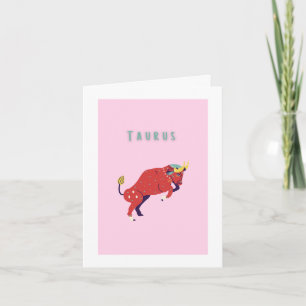 Joli Taureau, zodiaque, signe astrologique Carte