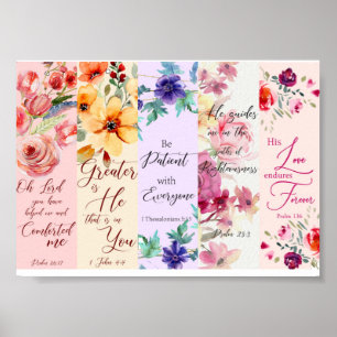 Joli thème floral Christian signet Poster
