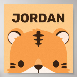 Joli tigre avec affiche de nom personnalisé
