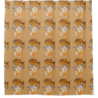 Joli Tigre Motif à thème rideaux de douche