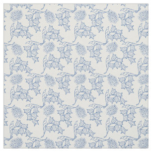 Joli tissu ethnique d'impression florale de bleu