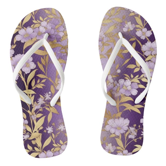 Joli tongs floraux violets (Semelle)