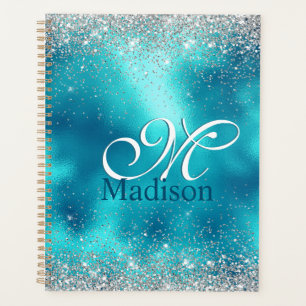 Joli turquoise argent faux parties scintillant mon