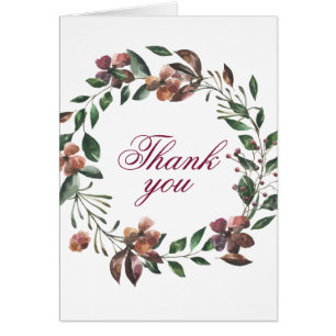 Joli Turquoise & Bourgogne Floral Wreath Merci