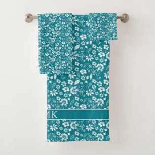 Joli Turquoise Turquoise Blue Floral Mogramme