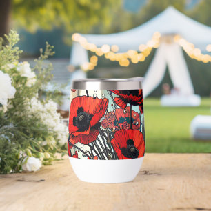 Joli Vase de Red Poppies