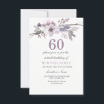 Joli Violet Floral 60e anniversaire Invitation de<br><div class="desc">Jolie Fleur violet 60e anniversaire Invitation Fille Carte parfaite pour votre occasion spéciale Collection Correspondances dans Niche et Nest magasin. Avec l'aimable autorisation de : https://www.etsy.com/shop/SmallHouseBigPony</div>