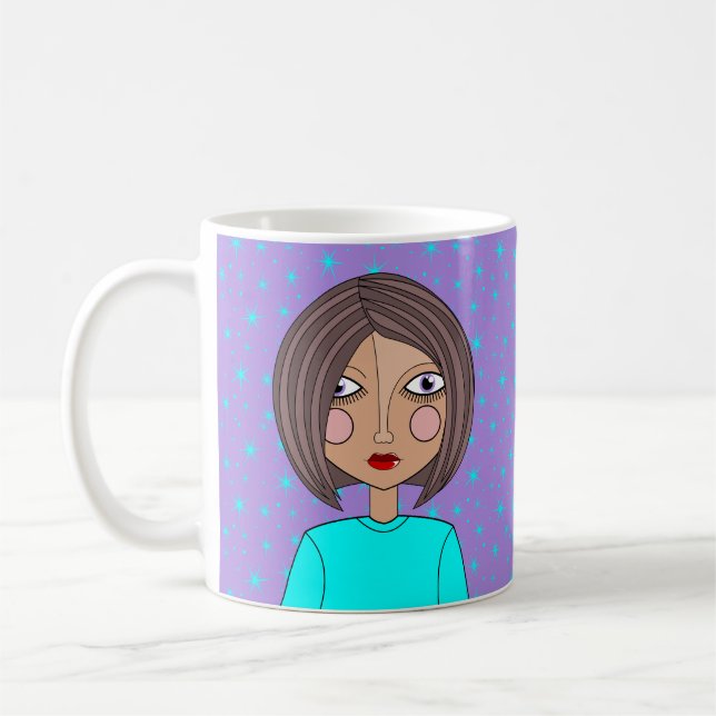 Joli visage Stylisé Mug (Gauche)