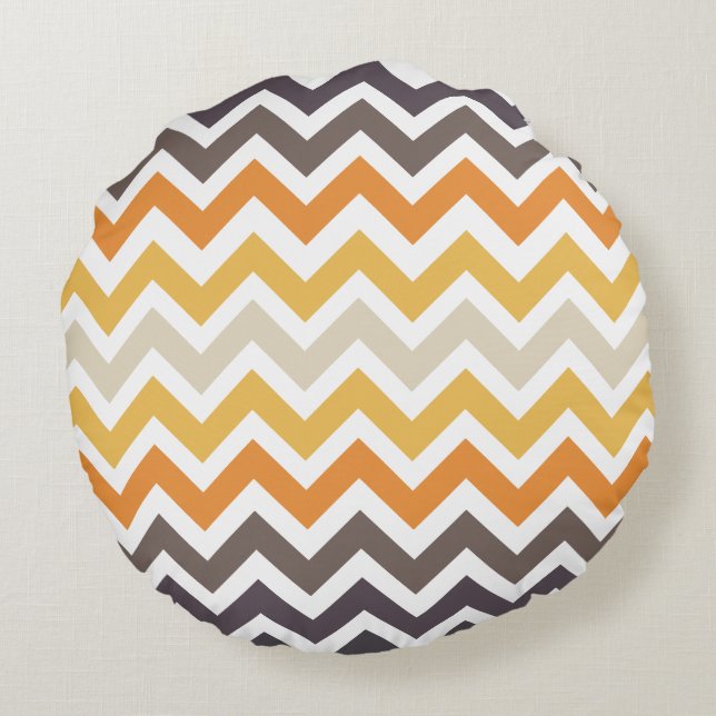 Joli zigzag motif rond coussin (Dos)